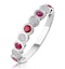 Stellato Ruby and Diamond Eternity Ring in 9K White Gold - image 1