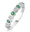 Stellato Emerald and Diamond Eternity Ring in 9K White Gold - SIZE I - image 1