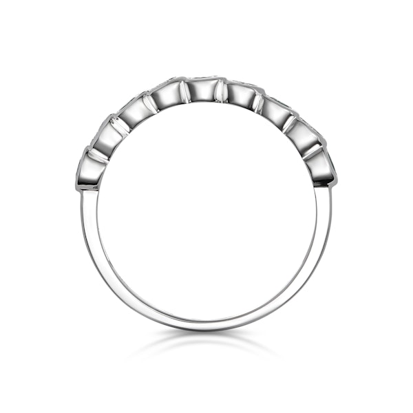 Stellato Emerald and Diamond Eternity Ring in 9K White Gold - SIZE I - Image 2