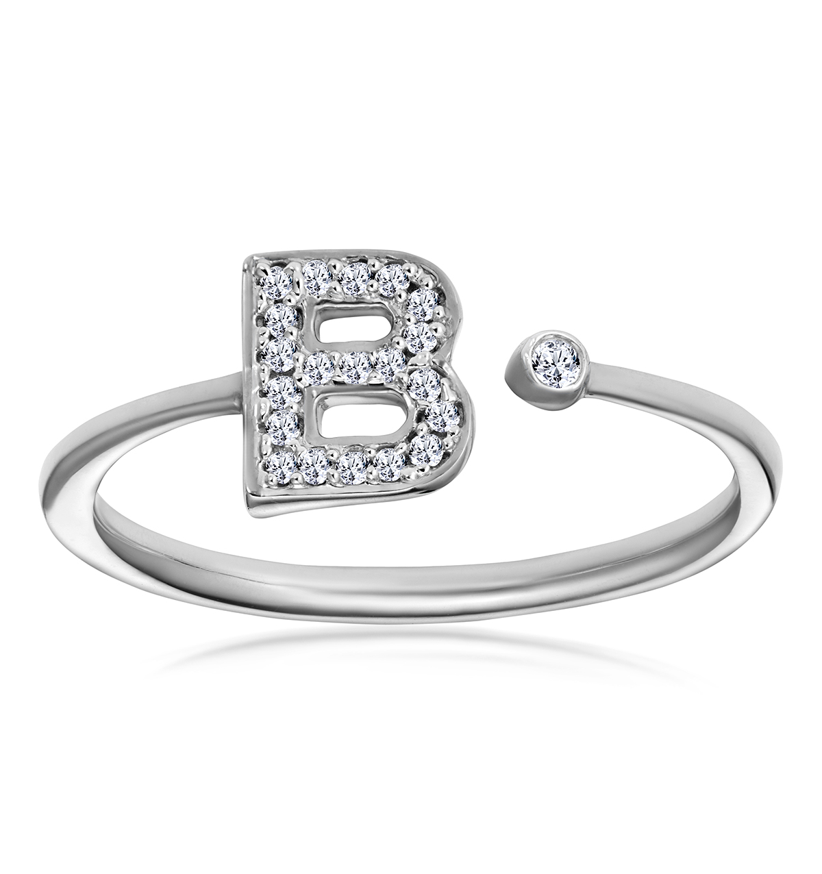 Diamond Initial Rings In 9K Gold And White Gold | The Diamond Store