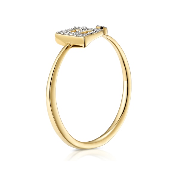 Diamond Initial 'B' Ring 0.07ct set in 9K Gold SIZE K Q - Image 3