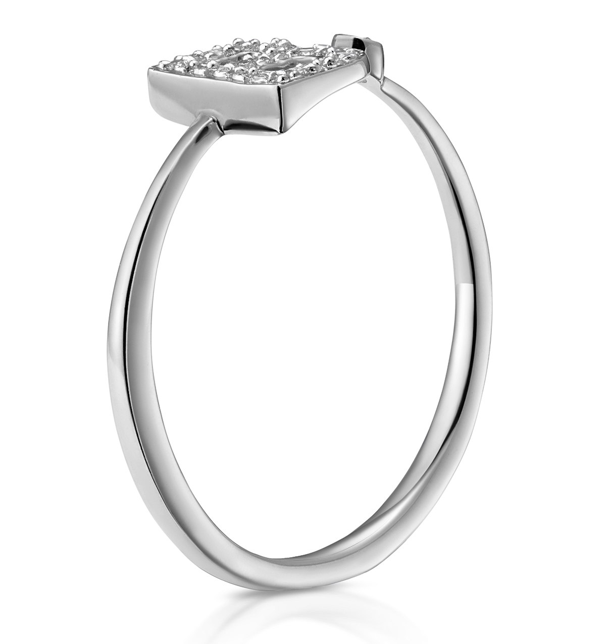 Diamond Initial Rings In 9K Gold And White Gold | The Diamond Store