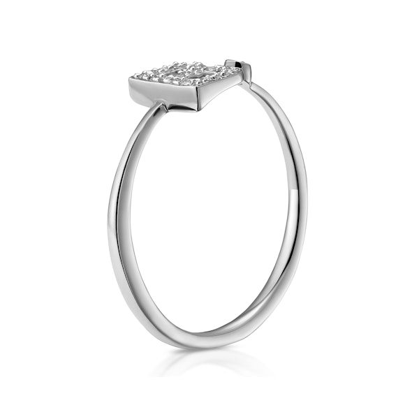 Diamond Initial 'B' Ring 0.07ct set in 9K White Gold SIZES AVAILABLE L N R - Image 3