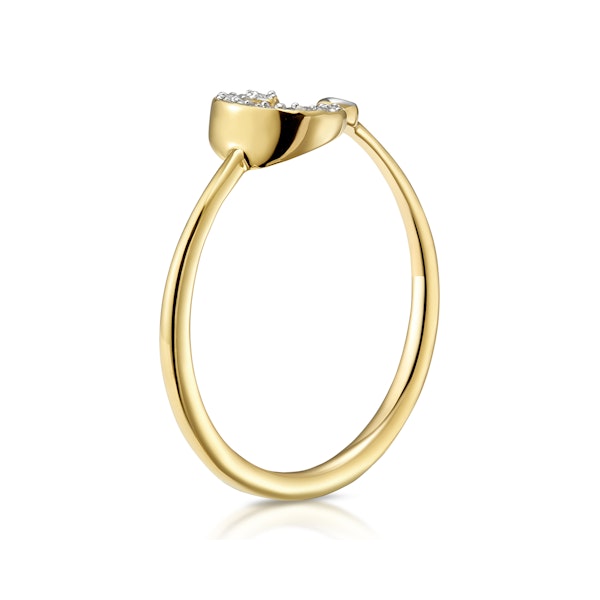 Diamond Initial 'C' Ring 0.07ct set in 9K Gold SIZE K - Image 3