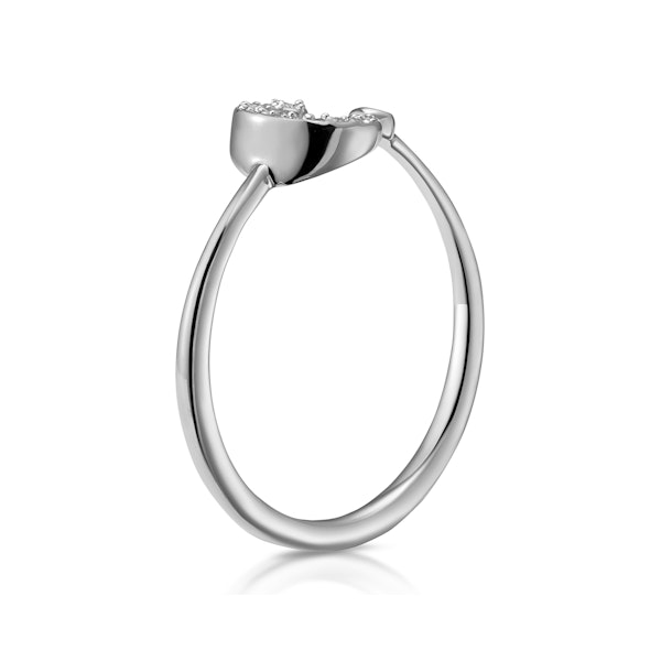 Lab Diamond Initial 'C' Ring 0.07ct Set in 925 Silver SIZES I J K L M N O P Q R S - Image 3