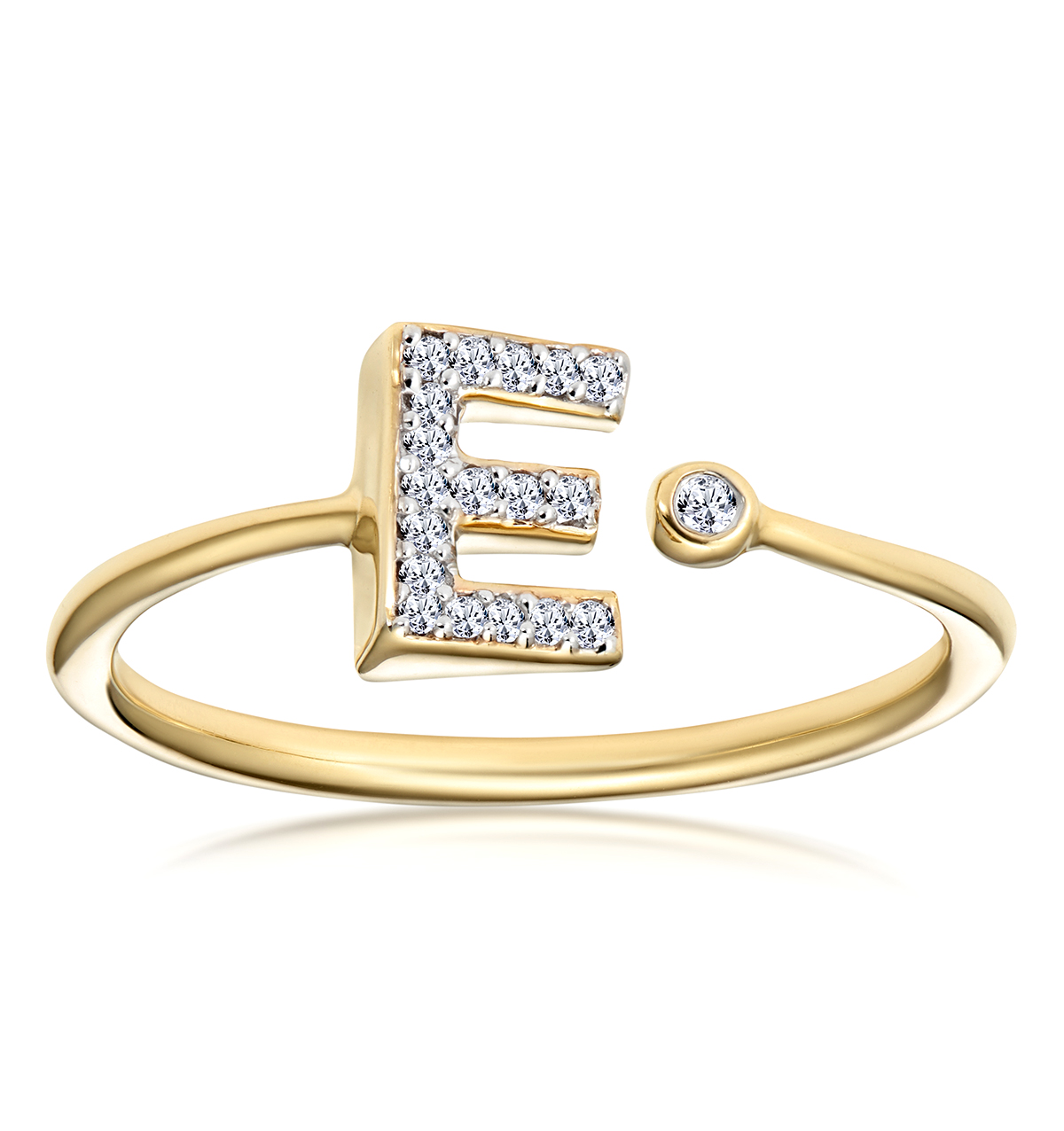 Diamond Initial Rings in 9K Gold and White Gold | The Diamond Store