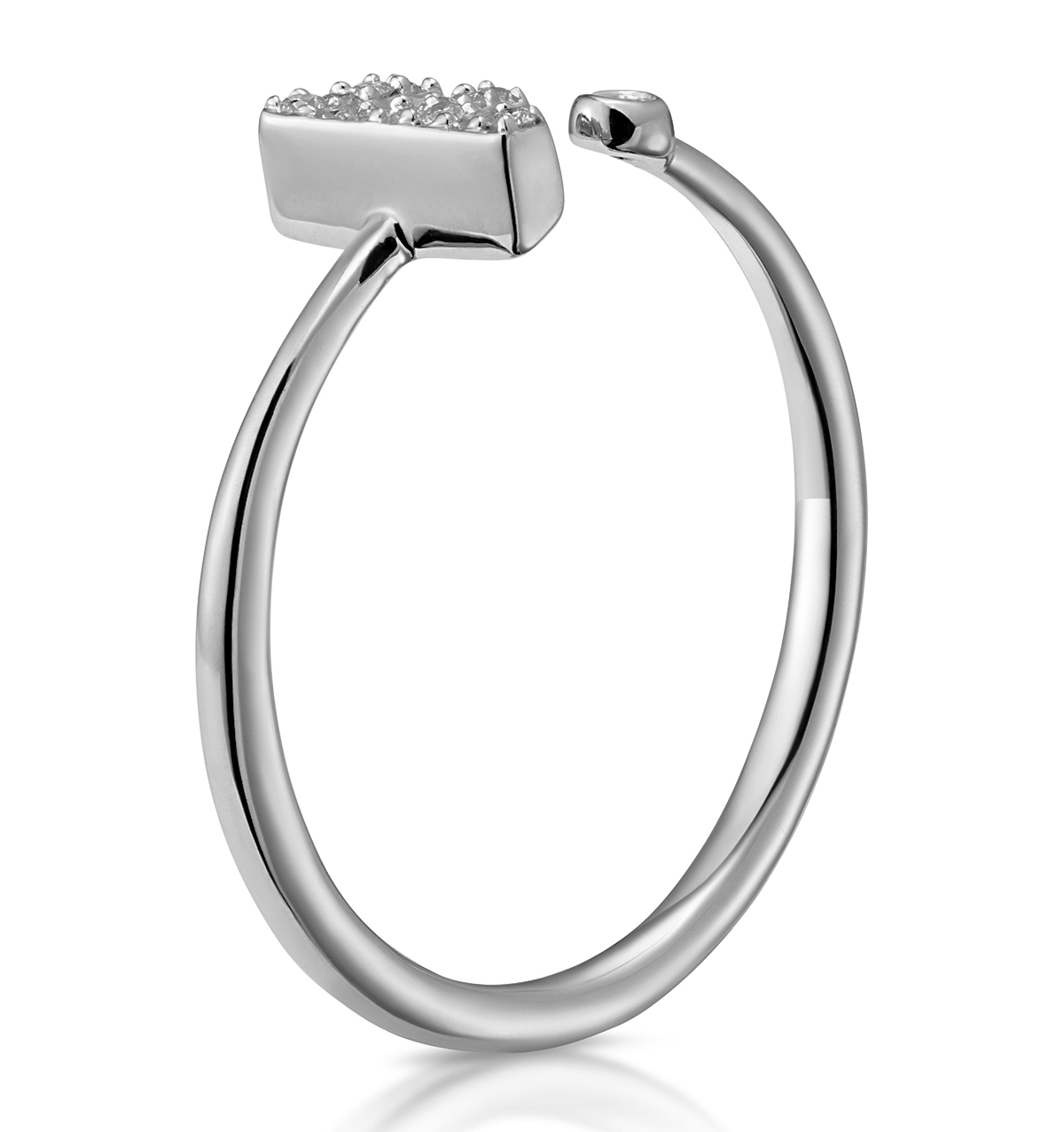 Lab Diamond Initial F Ring 0.07ct Set in 925 Silver Size J K L M N O P Q