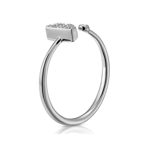 Lab Diamond Initial 'F' Ring 0.07ct Set in 925 Silver SIZES J K L M N O P Q - Image 3