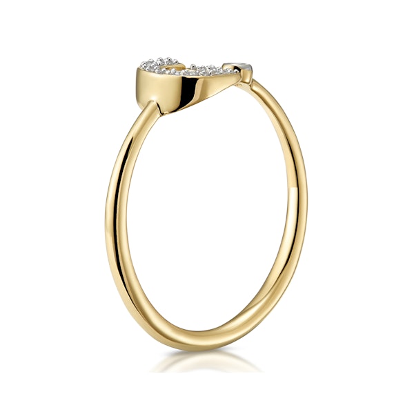 Diamond Initial 'G' Ring 0.07ct set in 9K Gold - Image 3