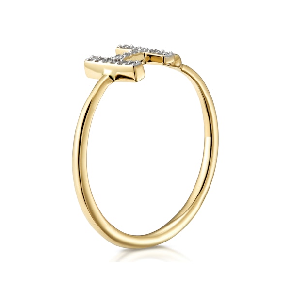 Diamond Initial 'H' Ring 0.07ct set in 9K Gold SIZE K - Image 3