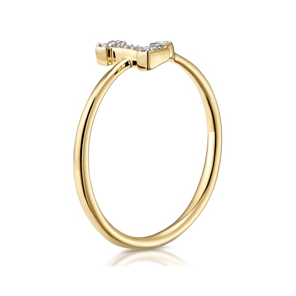 Diamond Initial 'I' Ring 0.07ct set in 9K Gold SIZE P - Image 3