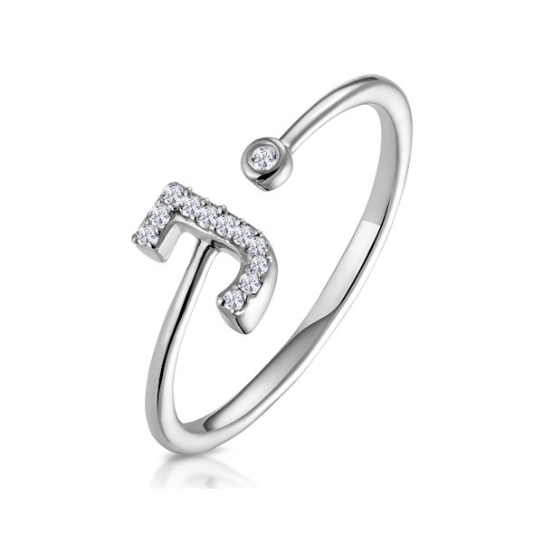 Lab Diamond Initial 'J' Ring 0.07ct Set in 925 Silver SIZE G1/2 - Image 1