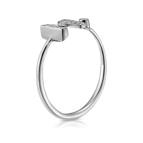 Lab Diamond Initial 'M' Ring 0.07ct Set in 925 Silver SIZE J N - Image 3