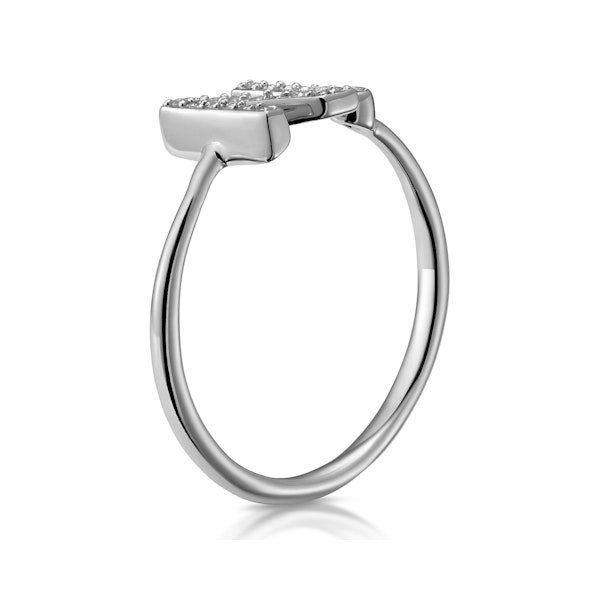 Lab Diamond Initial 'N' Ring 0.07ct Set in 925 Silver SIZE J K M O P Q R S - Image 3
