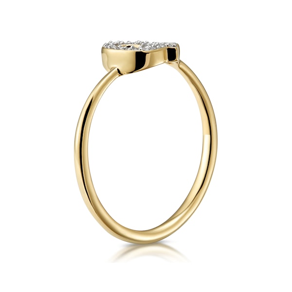 Diamond Initial 'Q' Ring 0.07ct set in 9K Gold SIZE M - Image 3