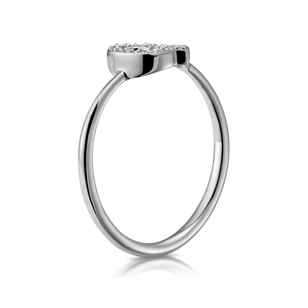 Lab Diamond Initial 'Q' Ring 0.07ct Set in 925 Silver SIZES L M N O - Image 3