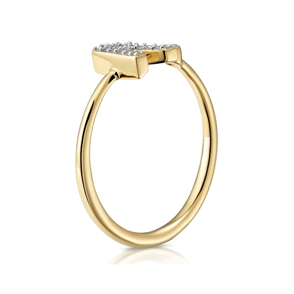 Diamond Initial 'R' Ring 0.07ct set in 9K Gold SIZE L - Image 3