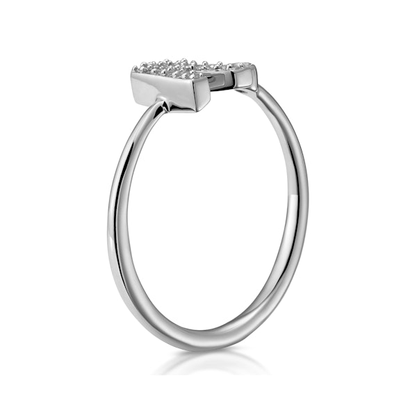 Lab Diamond Initial 'R' Ring 0.07ct Set in 925 Silver SIZE N O P Q R - Image 3