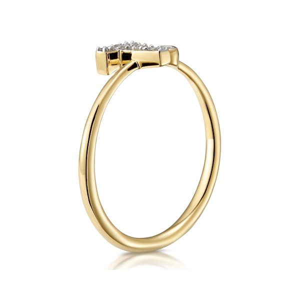 Diamond Initial 'T' Ring 0.07ct set in 9K Gold SIZE P - Image 3