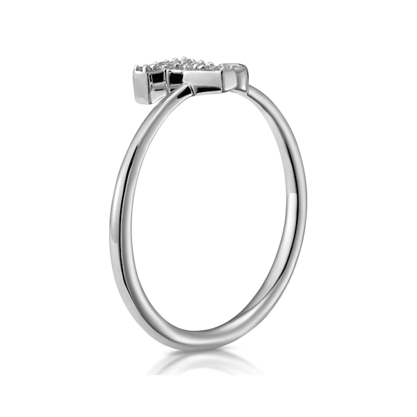 Diamond Initial 'T' Ring 0.07ct set in 9K White Gold SIZE M - Image 3