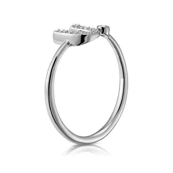 Diamond Initial 'U' Ring 0.07ct set in 9K White Gold SIZES AVAILABLE K M - Image 3