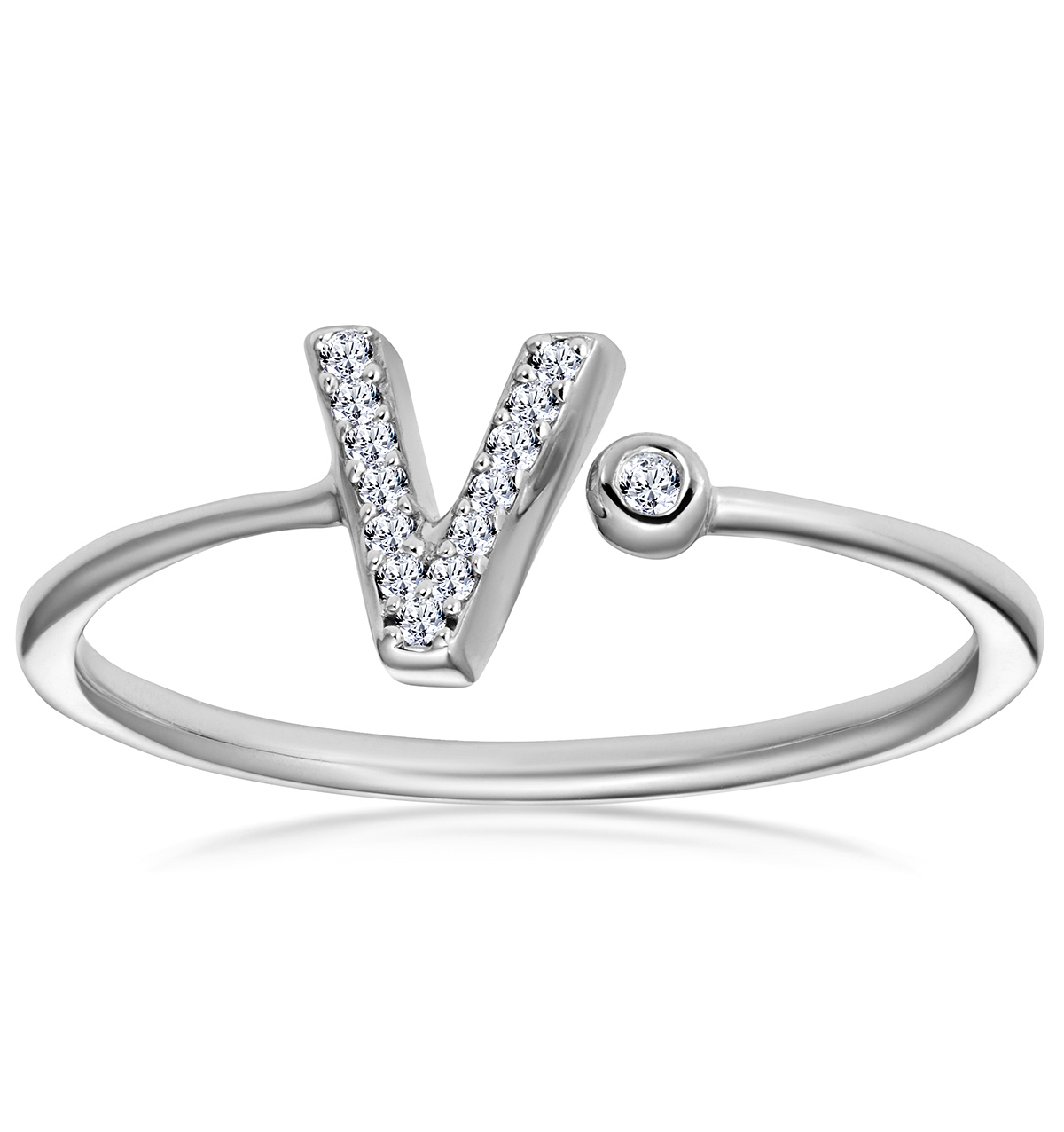 Diamond Initial Rings In 9K Gold And White Gold | TheDiamondStore™