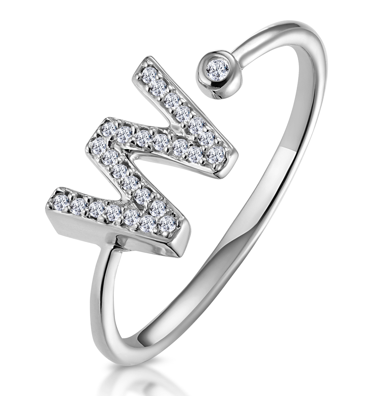 Diamond Initial Rings in 9K Gold and White Gold | The Diamond Store