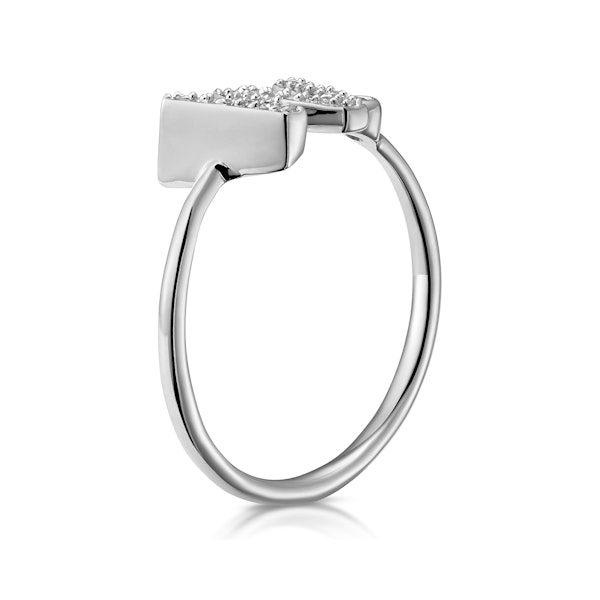 Diamond Initial 'W' Ring 0.07ct set in 9K White Gold SIZE K - Image 3