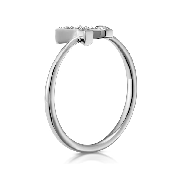 Diamond Initial 'X' Ring 0.07ct set in 9K White Gold SIZE K - Image 3