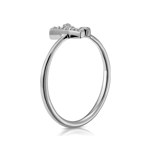 Diamond Initial 'Y' Ring 0.07ct set in 9K White Gold SIZE M - Image 3