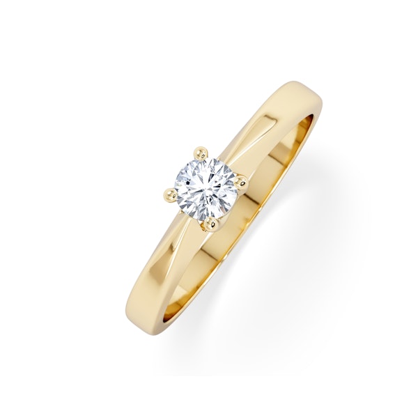 Naomi Lab Diamond Engagement Ring 0.25ct H/Si in 18K Gold Vermeil - Image 1