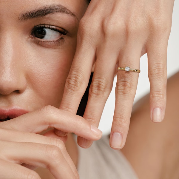 Naomi Lab Diamond Engagement Ring 0.25ct H/Si in 18K Gold Vermeil - Image 2