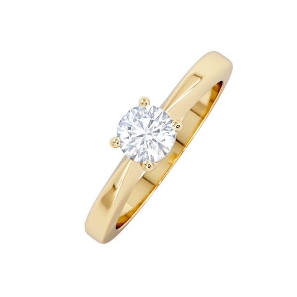 Naomi Lab Diamond Engagement Ring 0.50ct H/Si in 18K Gold Vermeil - Image 1