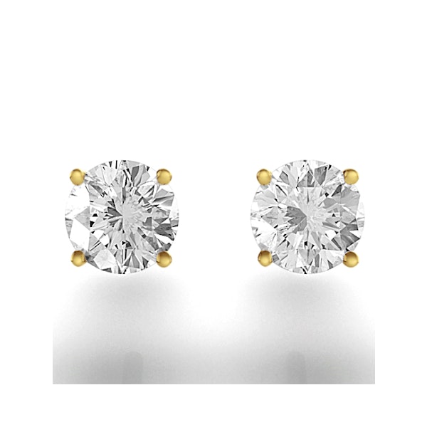 Diamond Stud Earrings 5.1mm 18K Gold - 1CT - Premium - Image 4