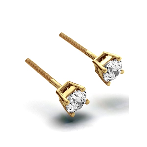Diamond Stud Earrings 4.5mm 18K Gold - 0.66CT - Premium - Image 2