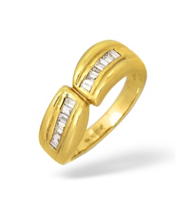 18K Gold Baguette Diamond Channel Set Ring 0.35ct - SIZE M