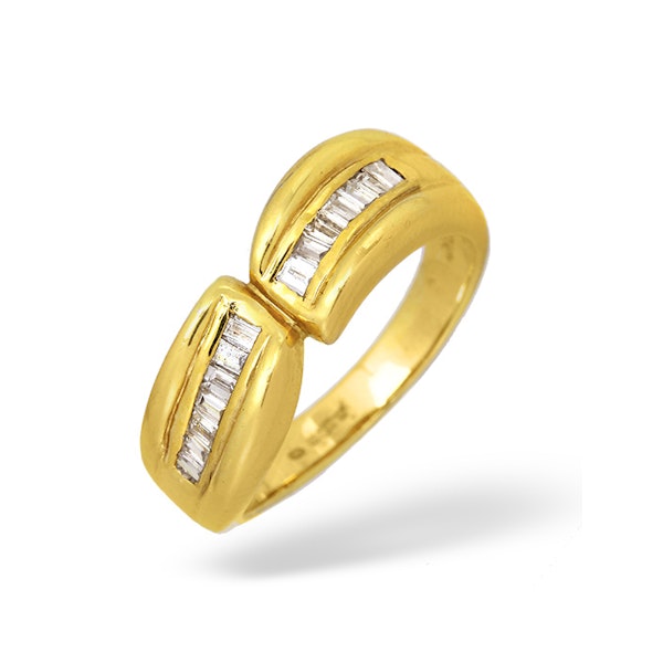 18K Gold Baguette Diamond Channel Set Ring 0.35ct - SIZE M - Image 1