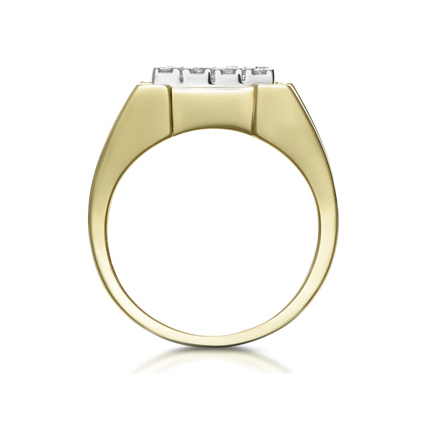 Diamond 0.23ct 9K Yellow Gold Mens Ring - Image 3
