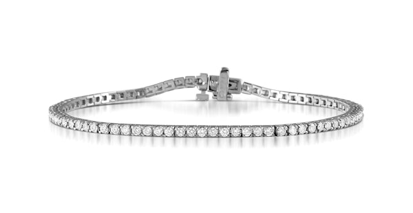 2CT Tennis Bracelet Lab Diamonds Claw Set in 9K White Gold F/VS - Image 1