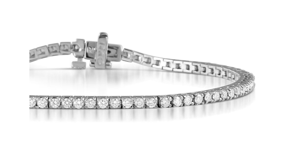 2CT Tennis Bracelet Lab Diamonds Claw Set in 9K White Gold F/VS - Image 2