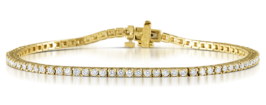 Yellow Gold Tennis Bracelets The Diamond Store   DBR01 2Y 