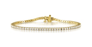 2CT Tennis Bracelet Lab Diamonds Claw Set in 9K Yellow Gold