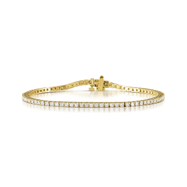 2CT Tennis Bracelet Lab Diamonds Claw Set in 9K Yellow Gold - Image 1