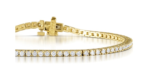 2CT Tennis Bracelet Lab Diamonds Claw Set in 9K Yellow Gold F/VS - Image 3