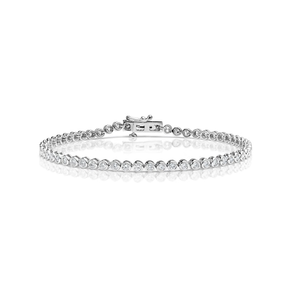 Diamond Tennis Bracelet Rubover Set 2.00ct H/Si in 18K White Gold - Image 1