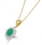 Emerald 0.43CT And Diamond 9K Yellow Gold Pendant Necklace - image 2