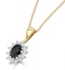 Sapphire 6 x 4mm And Diamond 9K Yellow Gold Pendant Necklace - image 2