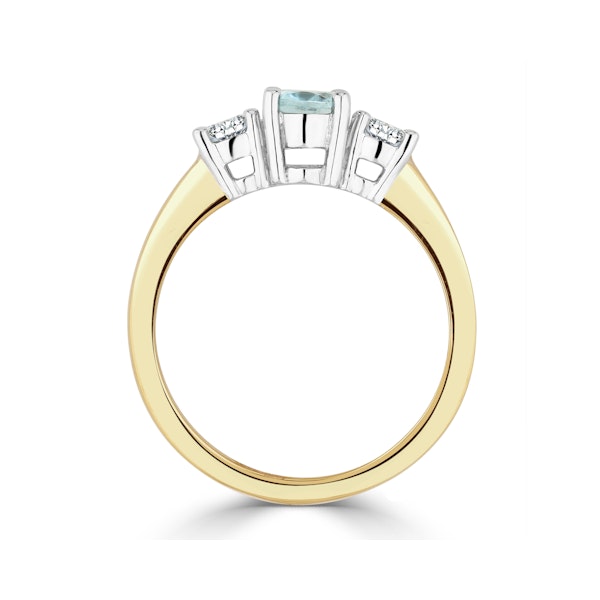 Aquamarine 0.70ct and Diamond 0.50ct 18K Gold Ring FET23-C - Image 3