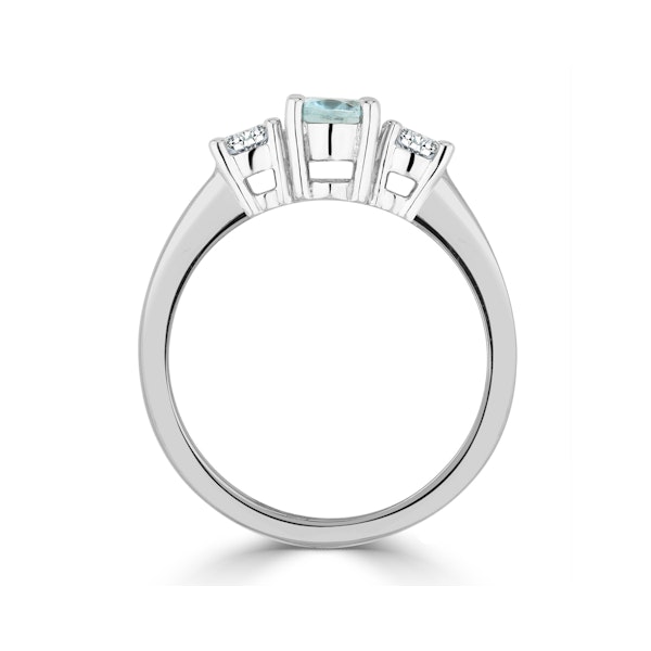 Aquamarine 0.70ct and Lab Diamonds G/Vs 0.50ct 18K White Gold Ring - Image 3