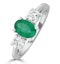 Emerald 0.70ct And Diamond 0.50ct 18K White Gold Ring - image 1
